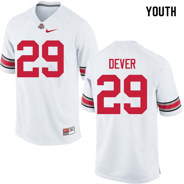 Youth #29 Kevin Dever Ohio State Buckeyes College Football Jerseys Sale-White
